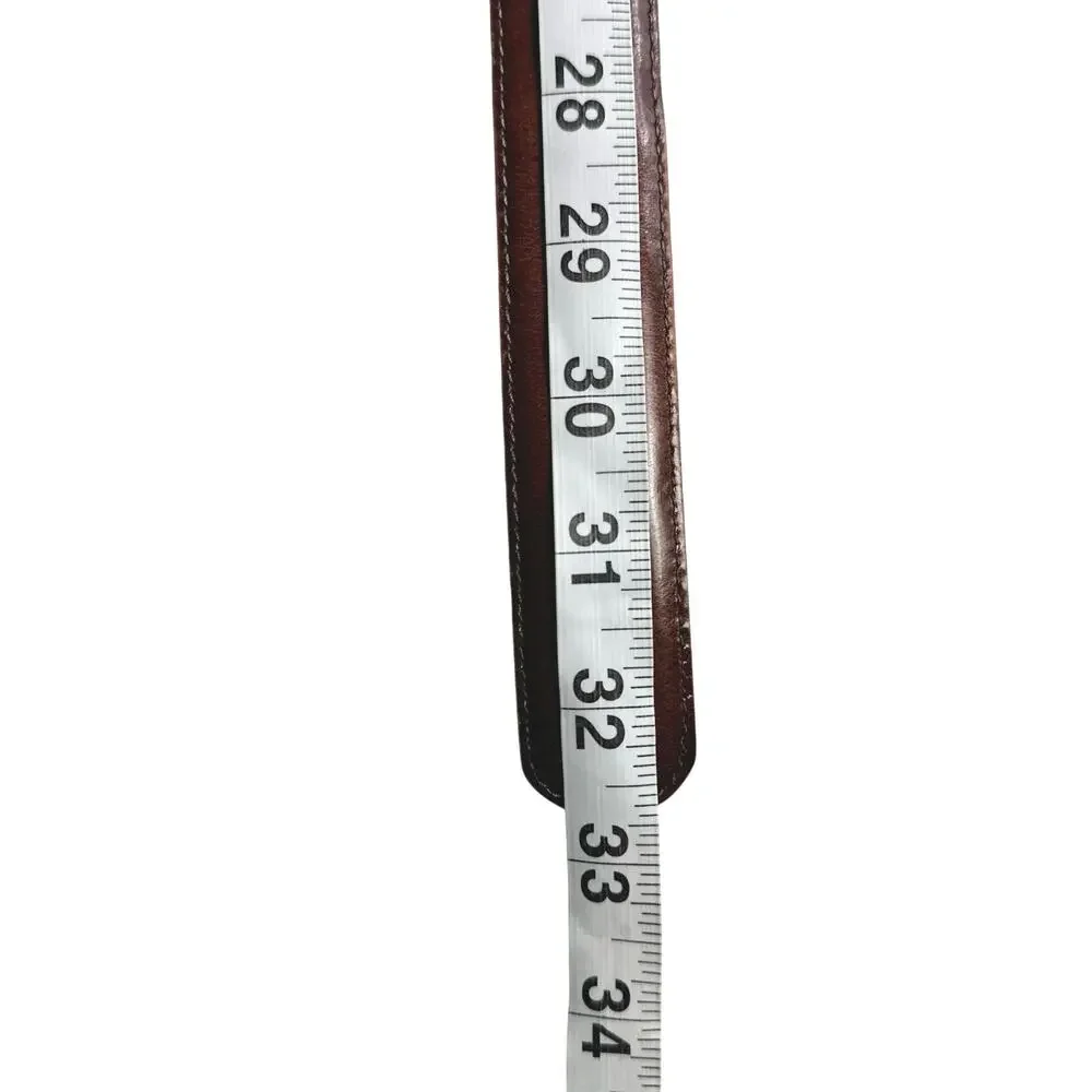 Lejon | Women | Chestnut Handcrafted Patent Leather Skinny Belt | Size Small